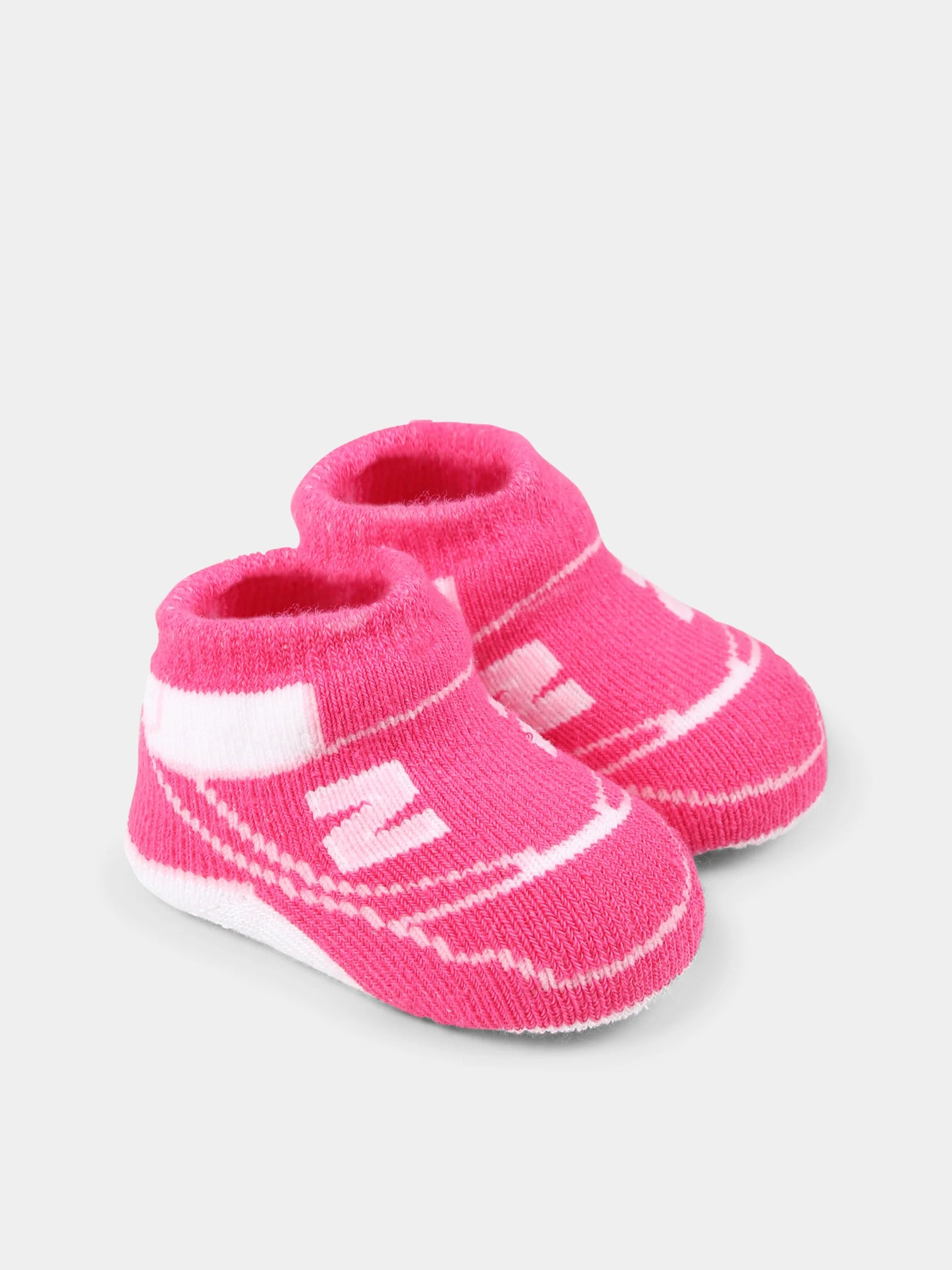 Set calzini rosa per neonata con logo